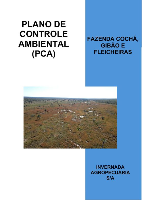 Capa do documento PCA